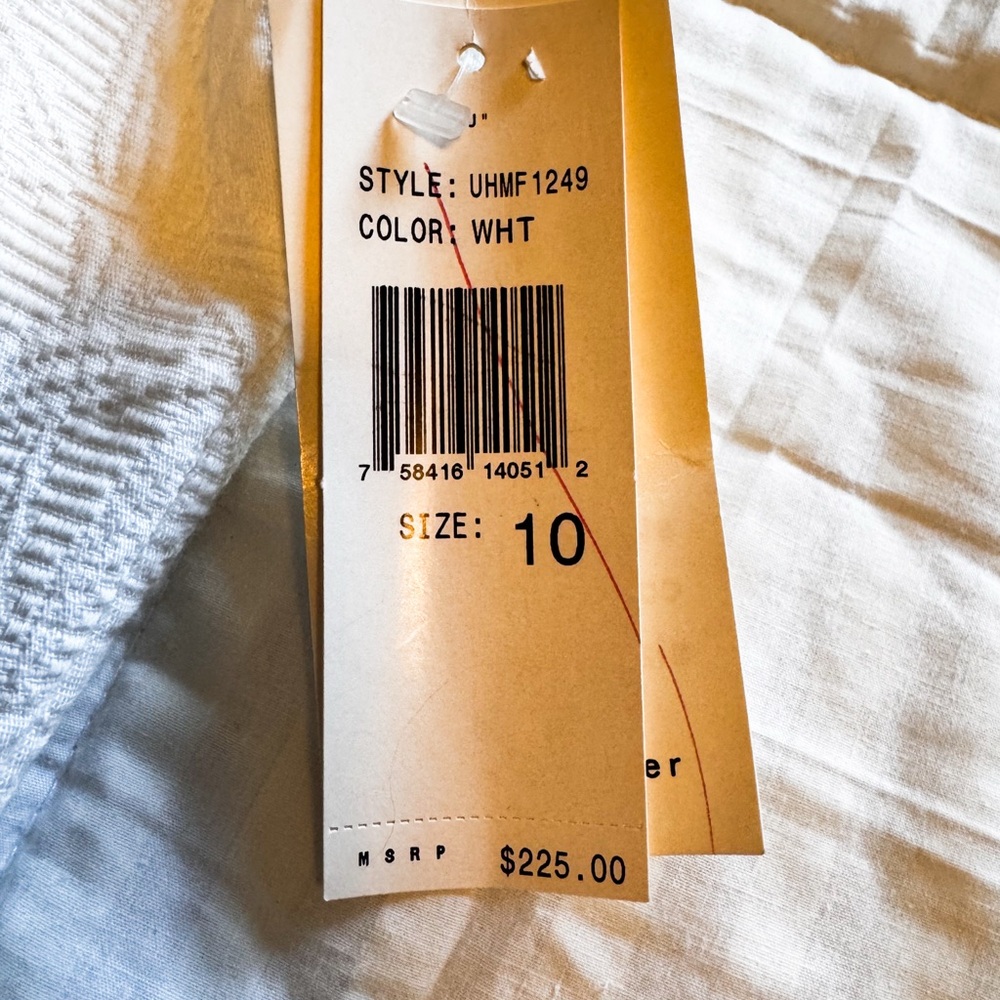 David Meister White Cotton Dress Sz 10 Textured Fully Lined NWT $225 Made in USA - Picture 8 of 14
